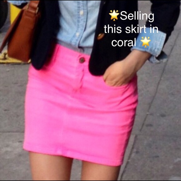 J. Crew Dresses & Skirts - J. Crew Coral Jean Skirt